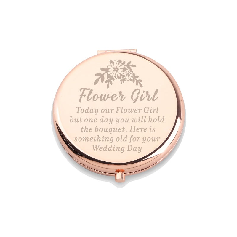 Wusuaned Flowers Girl Makeup Mirror Proposal Gifts Wedding Party Gifts Bridesmaid Mirror Mother Of The Bride Gift (Flowers Girl Makeup Mirror) - Image 1