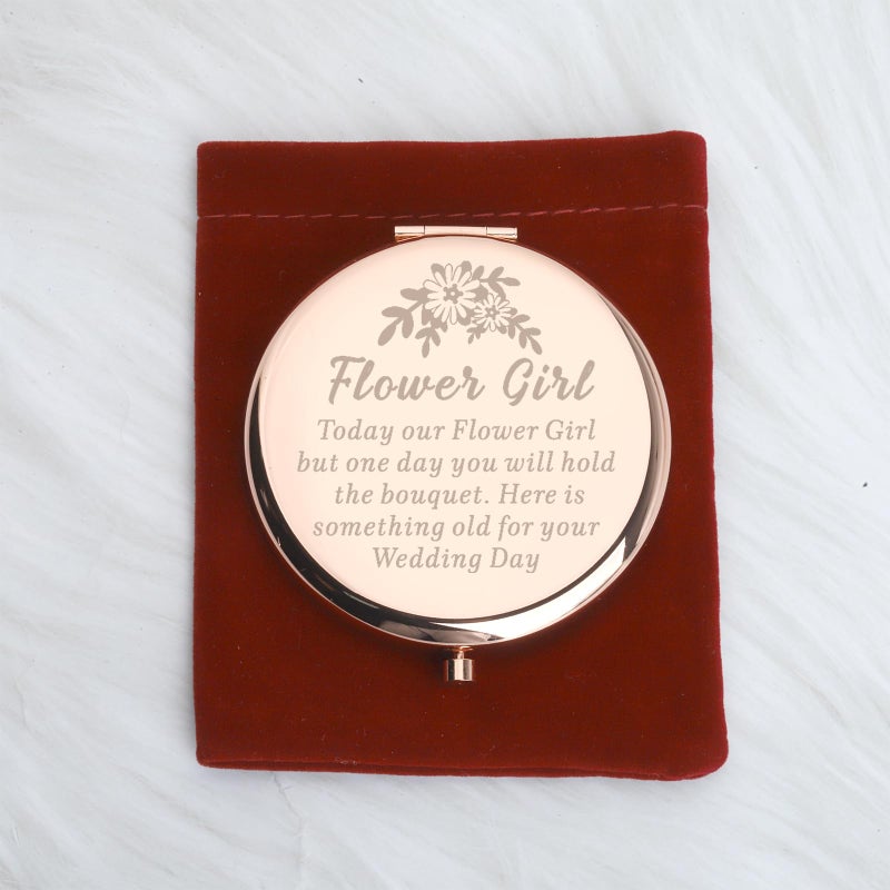 Wusuaned Flowers Girl Makeup Mirror Proposal Gifts Wedding Party Gifts Bridesmaid Mirror Mother Of The Bride Gift (Flowers Girl Makeup Mirror) - Image 5