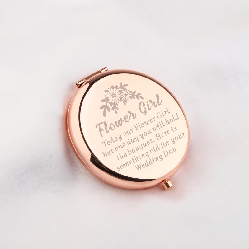 Wusuaned Flowers Girl Makeup Mirror Proposal Gifts Wedding Party Gifts Bridesmaid Mirror Mother Of The Bride Gift (Flowers Girl Makeup Mirror) - Image 4