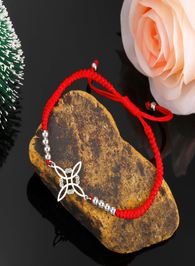 EUEAVAN Adjustable Witch Knot Bracelet Irish Trinity Celtic Knot Bracelet Handmade Braided Rope Lucky Red String Bracelet Beaded Triquetra Wiccan Amulet Jewelry Irish Gift (A-red) - Image 5