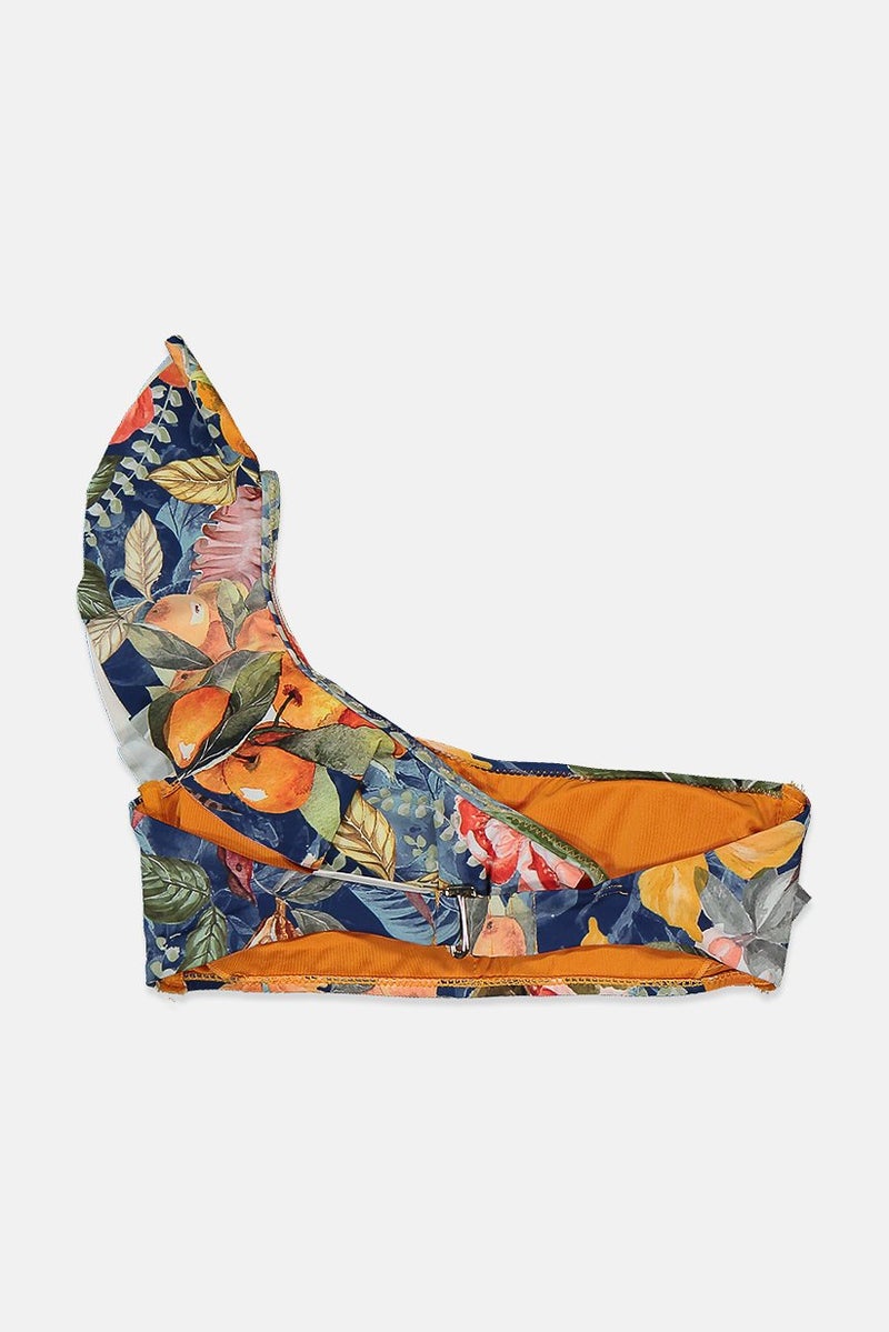 women'secret بيكيني علوي بطبعة شاملة للنساء 1 قطعة، مزيج من الأزرق الداكن والبرتقالي والأخضر - Image 2