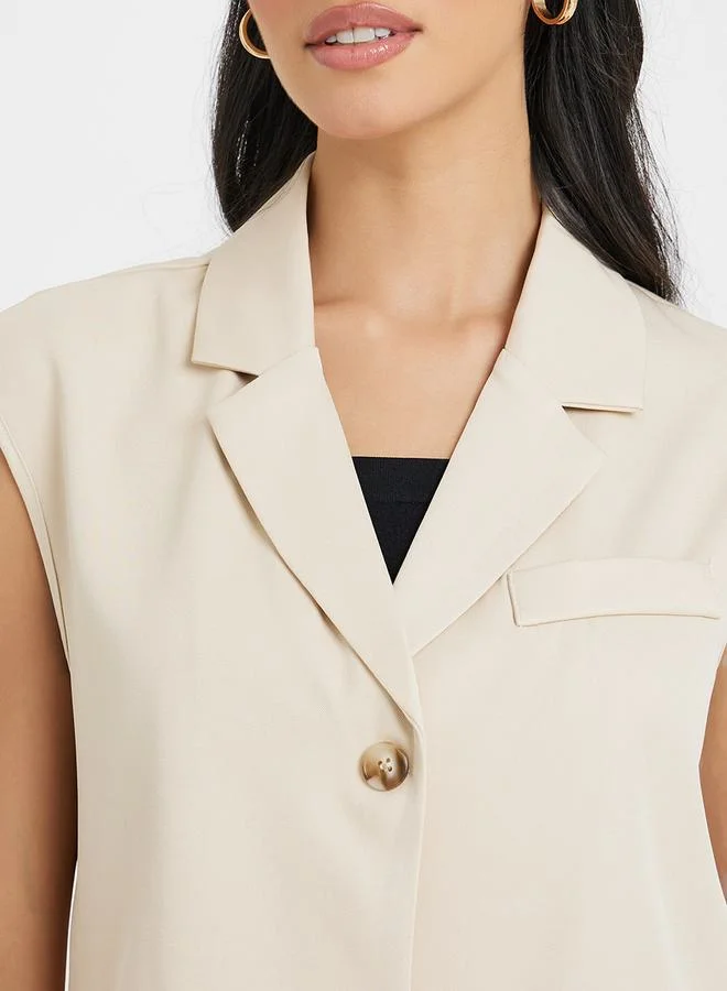 Take Two Crop Waistcoat Blazer & Wide Leg Trouser Co-Ord Set