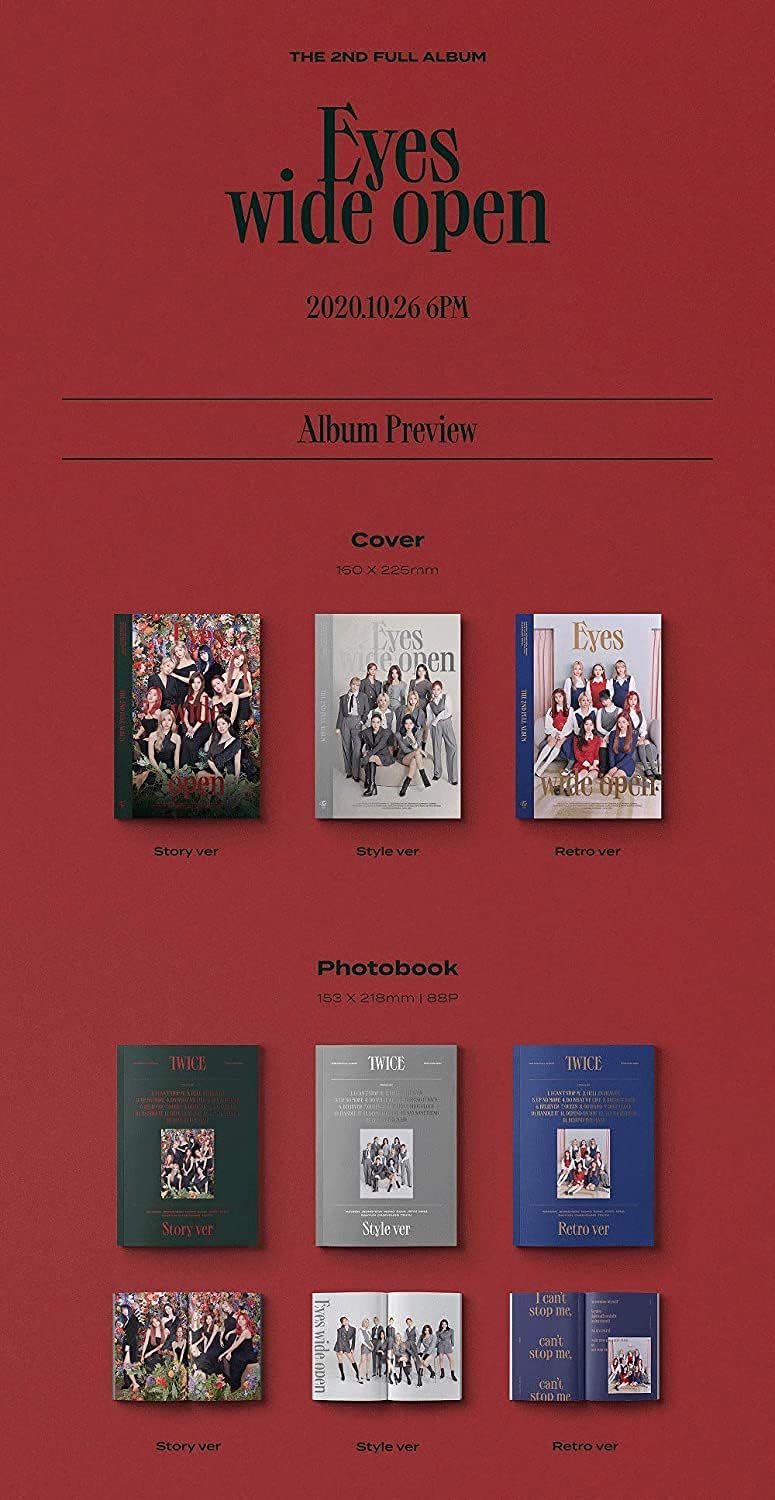 JYP TWICE - Eyes wide open (Vol.2) Album+Folded Poster+Extra Photocards Set (Random ver.),JYPK1006 - Image 2