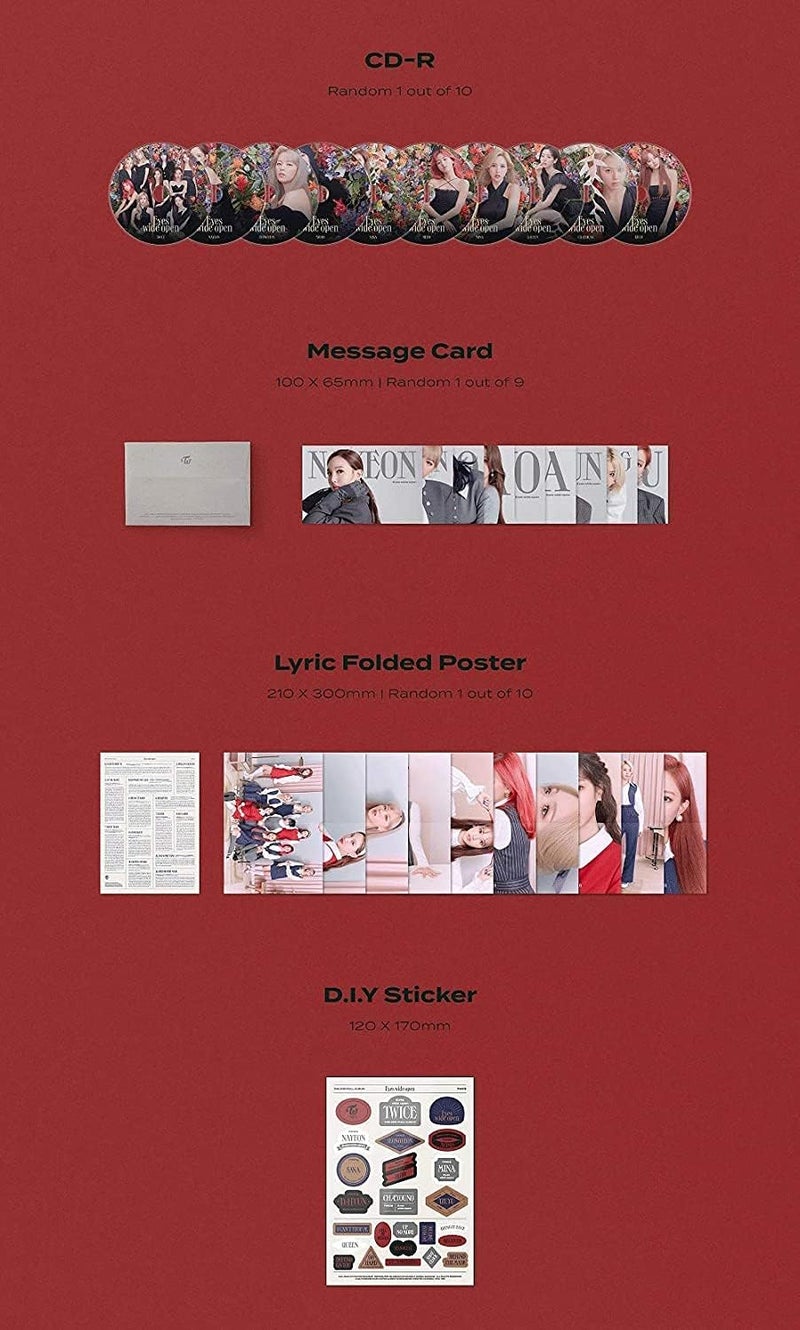 JYP TWICE - Eyes wide open (Vol.2) Album+Folded Poster+Extra Photocards Set (Random ver.),JYPK1006 - Image 3
