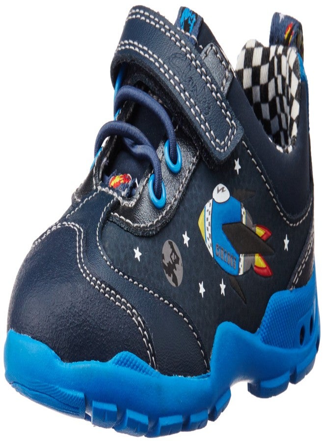 Clarks Boy's Brite Star FST Navy Leather First Walking Shoes - 4.5 UK - Image 1