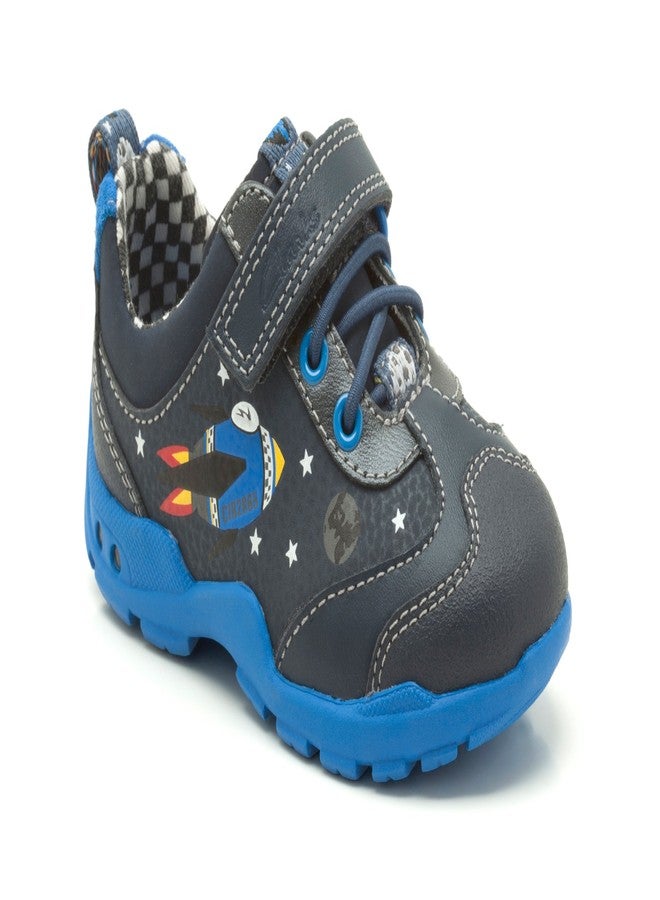 Clarks Boy's Brite Star FST Navy Leather First Walking Shoes - 4.5 UK - Image 2