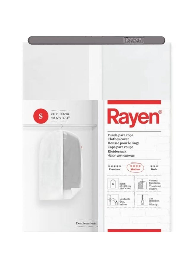 ريان غطاء ملابس من راين، مقاس 60×100 سم، شفاف مع سحاب لحماية الملابس من الغبار والعث. - Image 1