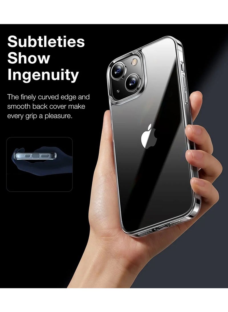 ماركة غير محددة - جراب شفاف مصمم لهاتف iPhone 13/14 [لا يصفر أبدًا] [مضاد للسقوط بدرجة عسكرية] غطاء هاتف صلب مرن من الخلف ومضاد للصدمات ومقاوم للصدمات مقاس 6.1 بوصات ، شفاف - Image 1