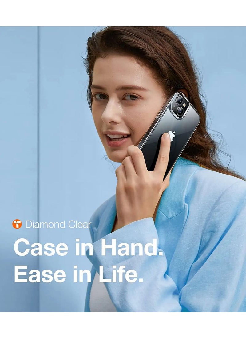 ماركة غير محددة - جراب شفاف مصمم لهاتف iPhone 13/14 [لا يصفر أبدًا] [مضاد للسقوط بدرجة عسكرية] غطاء هاتف صلب مرن من الخلف ومضاد للصدمات ومقاوم للصدمات مقاس 6.1 بوصات ، شفاف - Image 1