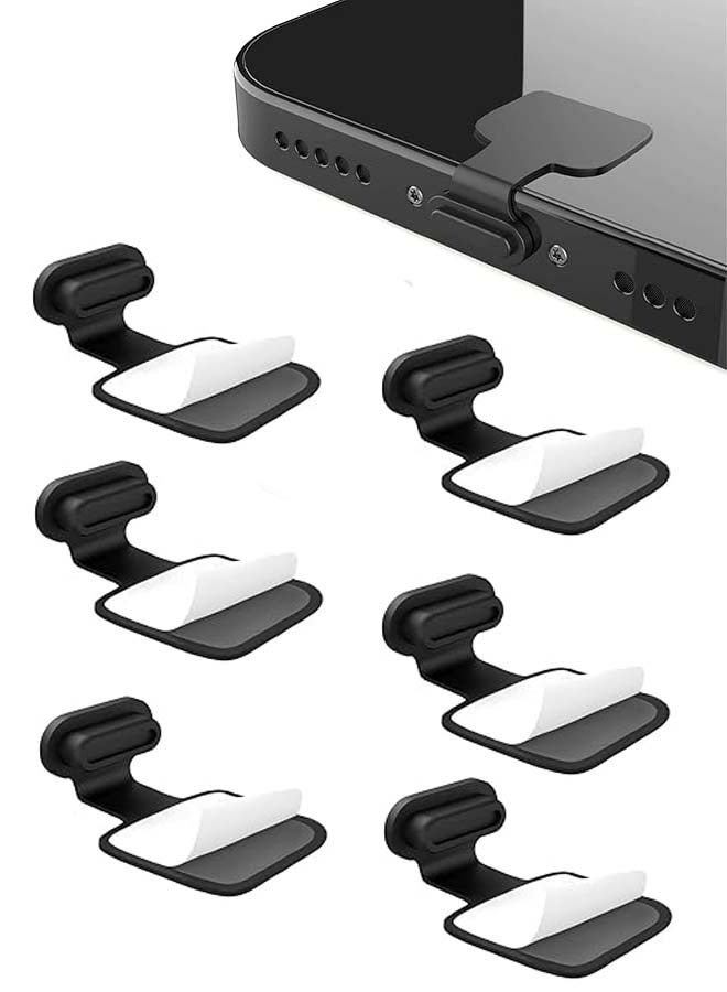 ٦ عبوات من سدادات حماية من الغبار لمنفذ USB-C، غطاء سدادة من الغبار من النوع C، مناسبة لهواتف شاومي وهواوي وأوبو، مع طقم تنظيف - Image 1