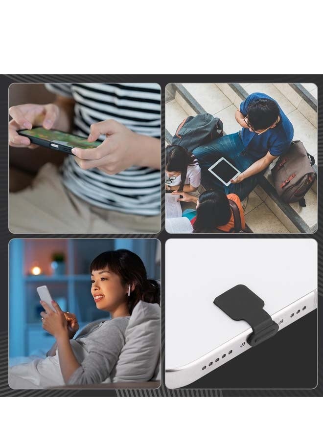 ٦ عبوات من سدادات حماية من الغبار لمنفذ USB-C، غطاء سدادة من الغبار من النوع C، مناسبة لهواتف شاومي وهواوي وأوبو، مع طقم تنظيف - Image 5