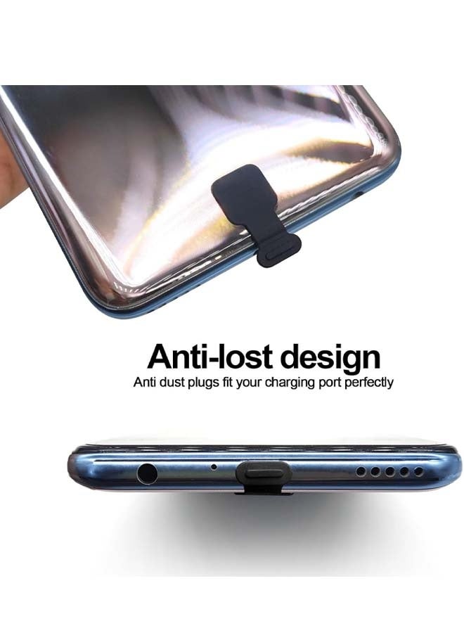 ٦ عبوات من سدادات حماية من الغبار لمنفذ USB-C، غطاء سدادة من الغبار من النوع C، مناسبة لهواتف شاومي وهواوي وأوبو، مع طقم تنظيف - Image 4