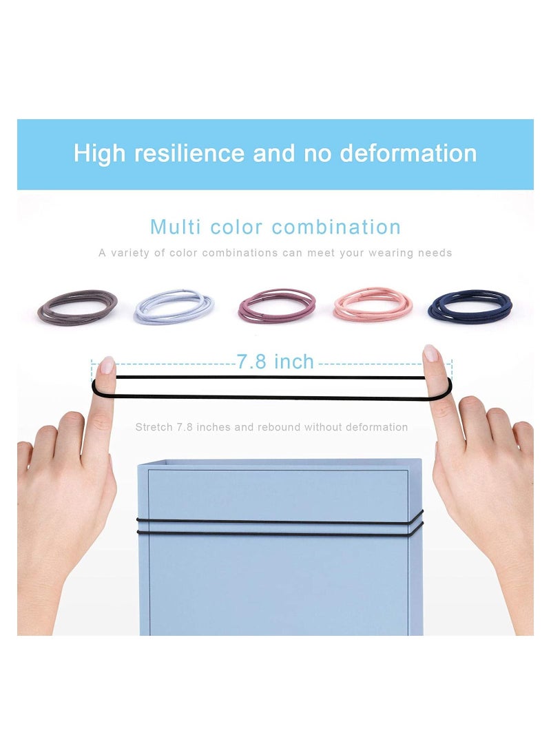Y&D 80 PCS Hair Elastics, High Stretch Rubber Band, No Metal Ties Damage Hair, Elastic Band Dia 1.58 IN 2.5mm, Suitable for women and men (Value Set Black/Colored Each 40pcs)  - Image 4
