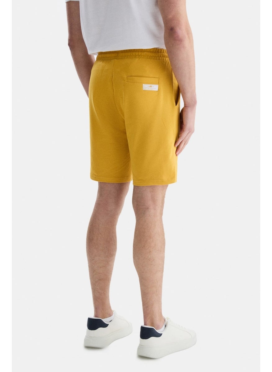 UCLA Fowler Mustard Yellow Printed Standard Fit Men's Knitted Shorts  - Image 4