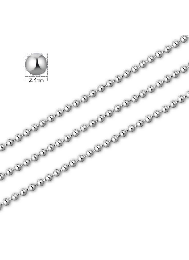 SUMERSHA - 50 Pack Ball Chain Necklaces 30 Inch Stainless Steel #3 2.4Mm Bead Pull Chain - Image 1