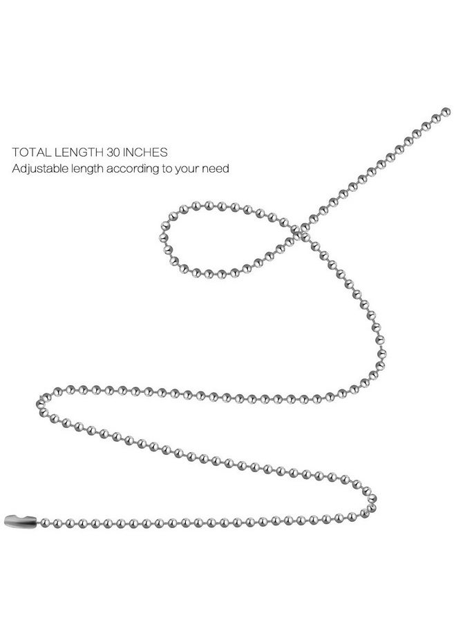SUMERSHA - 50 Pack Ball Chain Necklaces 30 Inch Stainless Steel #3 2.4Mm Bead Pull Chain - Image 1