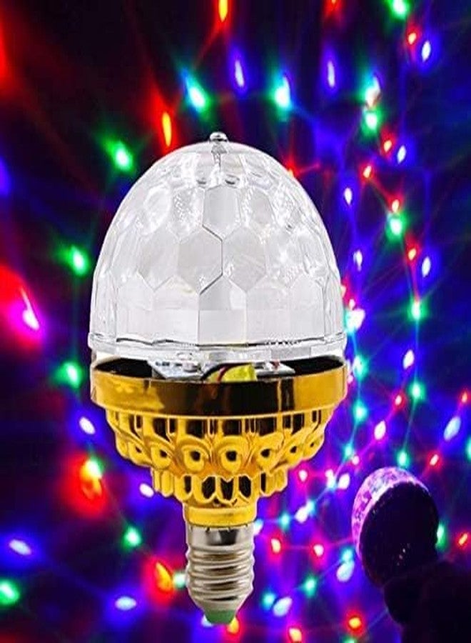 SYSPRO 360 Degree Rotating LED Crystal Magic Ball RGB Mini LED Stage Light Bulb Rotating Retro Disco Colorful Effect Ball Projector Lights Bulb - Image 1