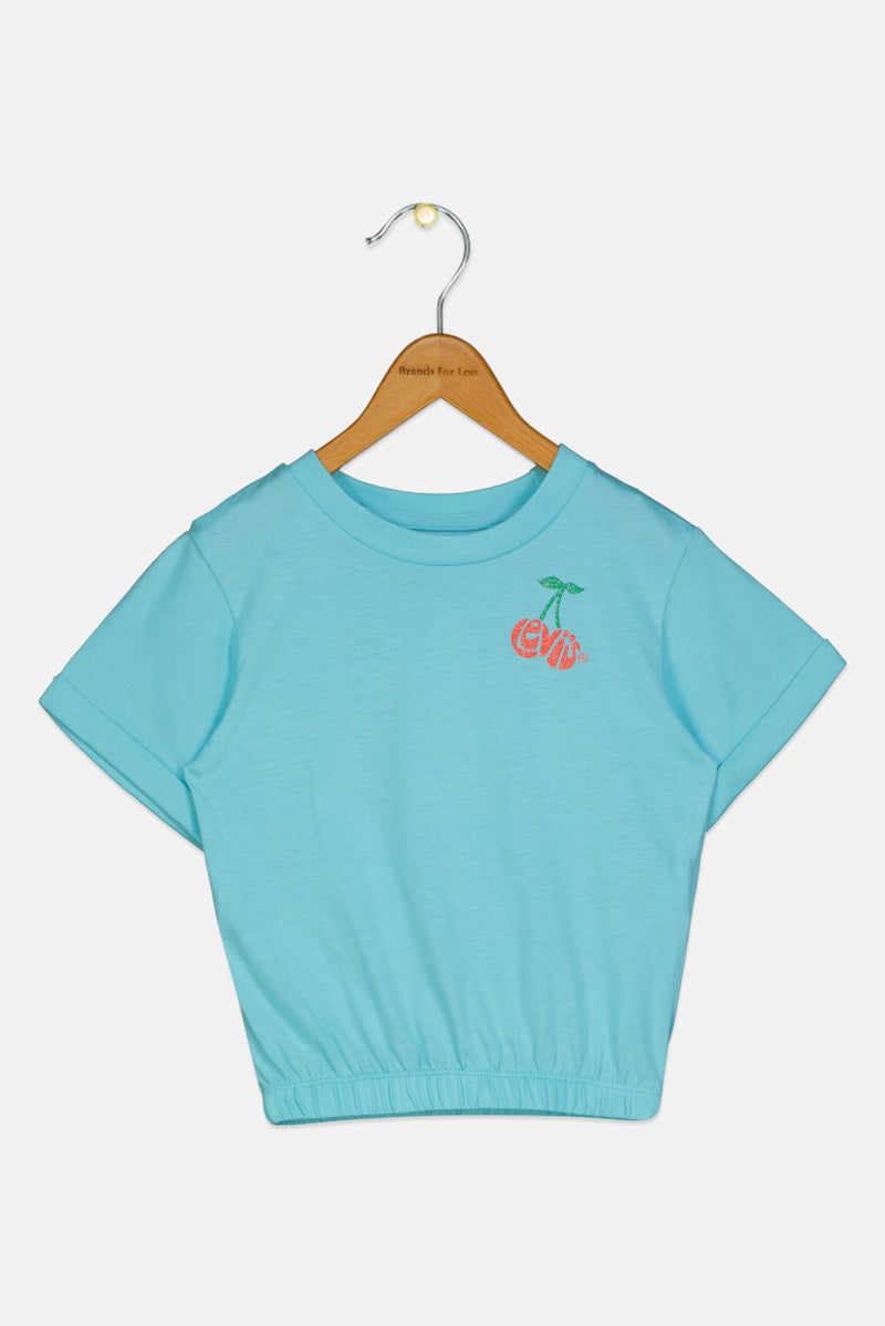 Levi's Toddlers Girl Short Sleeve Graphic Print T-Shirt, Turquoise - Image 1