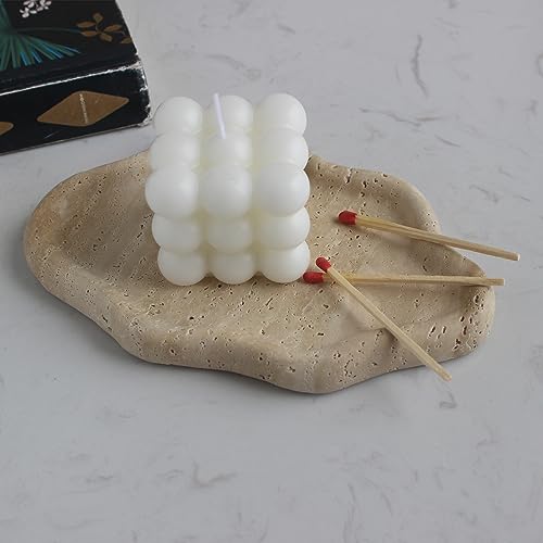 Nawgnail Real Travertine Jewelry Dish Cloud Shape, Trinket Dish, Ring Dish Key Tray Asethetic Home Décor, Gift for Women - Image 2