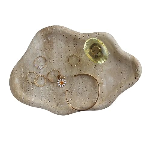 Nawgnail Real Travertine Jewelry Dish Cloud Shape, Trinket Dish, Ring Dish Key Tray Asethetic Home Décor, Gift for Women - Image 4