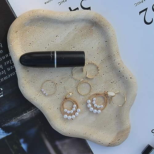 Nawgnail Real Travertine Jewelry Dish Cloud Shape, Trinket Dish, Ring Dish Key Tray Asethetic Home Décor, Gift for Women - Image 5