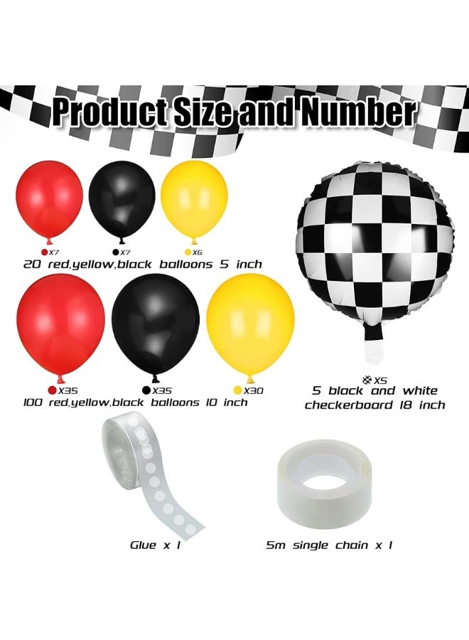 Sumind 127 Pieces Car Race Balloons Party Supplies Race Car Theme Birthday Party Garland Arch Party Decorations (Race Car Style) - Image 3