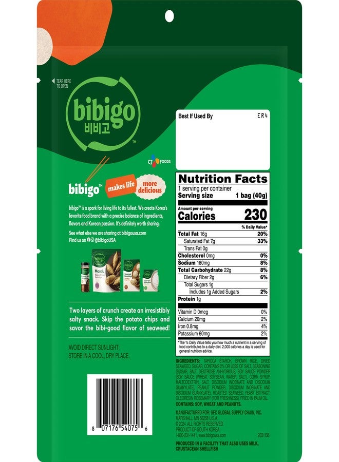 Bibigo Seaweed Chips, 1.41 Ounce (Pack of 6) - Image 2