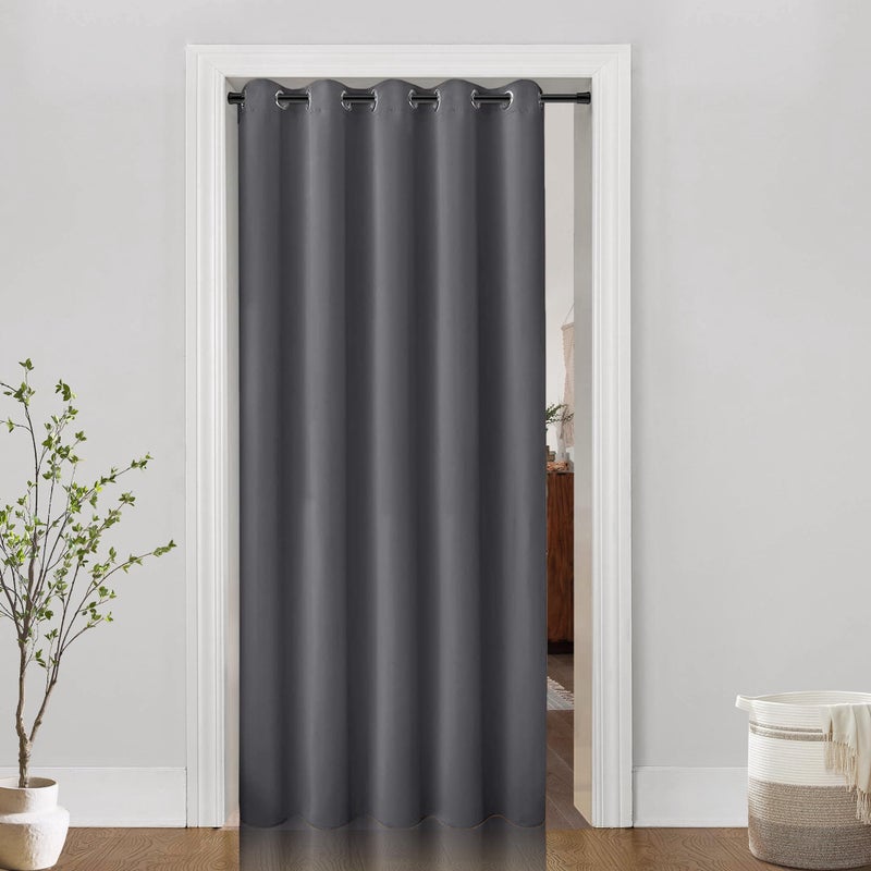 PANELSBURG 80 Inch Length Patio Curtains for Sliding DoorThermal Blackout 60 Inch Wide Curtains for Large Window80 Inches LongDark Grey