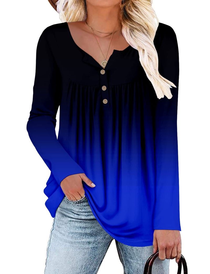 ROSELINLIN Tunic Tops to Wear with Leggings Womens Long Sleeve Button Down Blouse XXL - Image 1