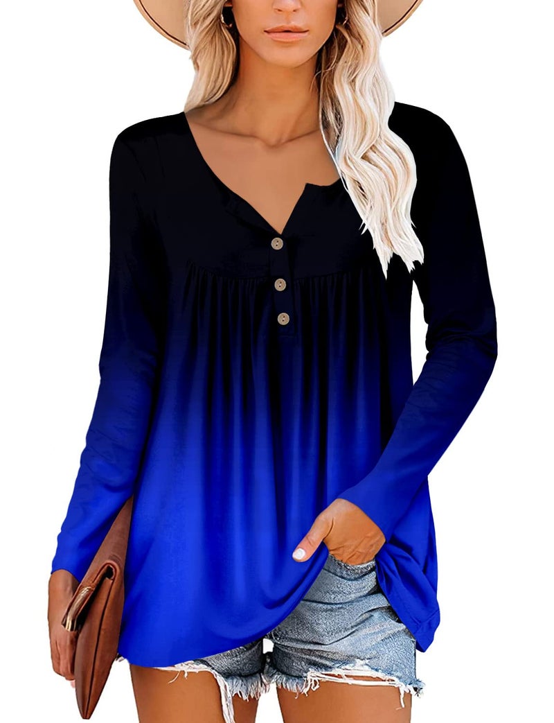 ROSELINLIN Tunic Tops to Wear with Leggings Womens Long Sleeve Button Down Blouse XXL - Image 2