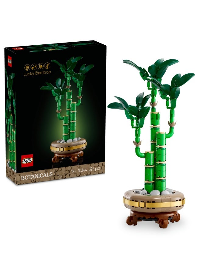 LEGO - Botanicals Lucky Bamboo Artificial Plant for Indoor Display - Set for Adults includes a Buildable Pot with a Wood-Effect Plinth for Home Decor - Gift for Her or Him - 10344 (325 pieces) - Image 1