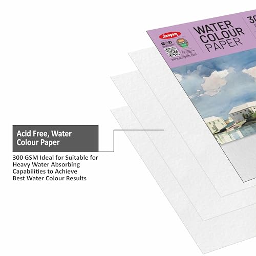 Anupam Professional Watercolour Paper | A3 (42X30CM) 300 GSM Cold Pressed Paper |Acid-Free 5 Sheets| Ideal for Artist, Professional Drawing, Painting Dry & Wet, Fine Art, School, Students - Image 4