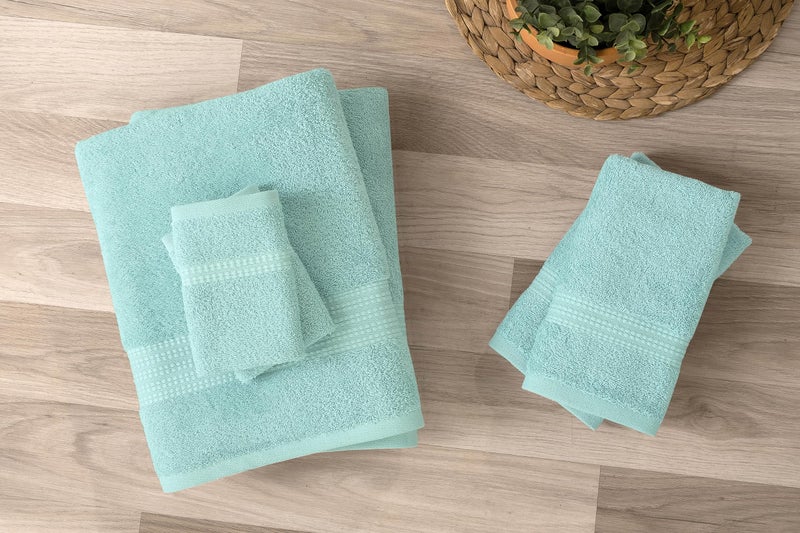 Nine West - Luxury 6 Piece Towel Set  100% Turkish Cotton Terry Cloth  Quick Drying  Highly Absorbent & Comfy  Includes 2 Bath Towels  2 Hand Towels & 2 Washcloths | (Green) - Image 3