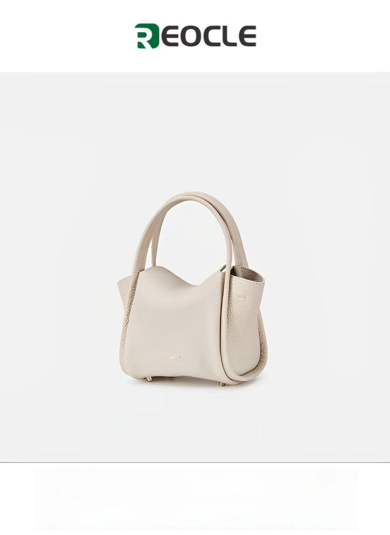 REOCLE Women's Shoulder Bags Small Handbags Dumpling Mini Cloud Bag Mini Leather Tote Bag Retro Crossbody Bag with Removable Strap  - Image 1