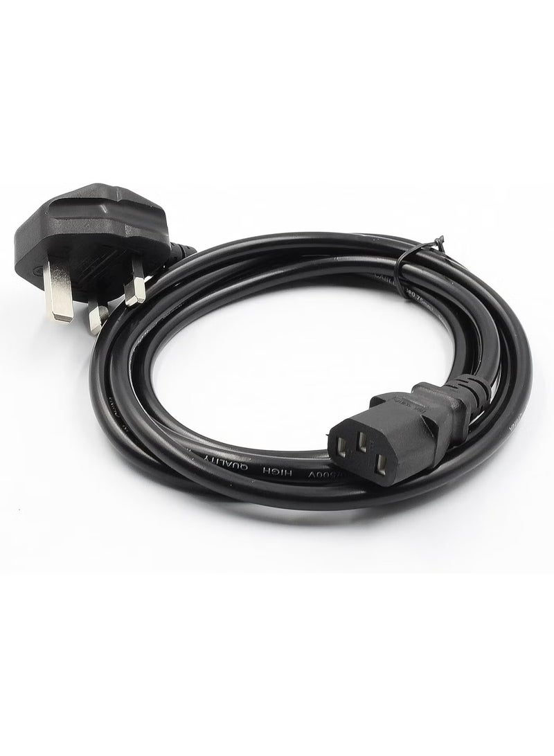 CIVORA UK 3-Pin Power Cable 1.8 Meter with Fuse - High Quality AC Power Cord for Computer, Printer, LCD/LED Monitor - Compatible with Dell, HP, Samsung, Sony, Lenovo - Image 5