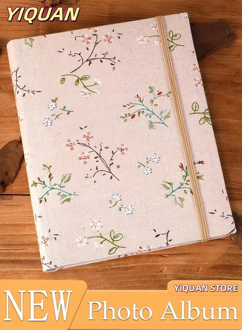 YIQUAN 200 Pockets Flower Pattern Photo Album for 6 Inches Photos Portable Photo Album for Family Wedding Boys Girls - Image 1