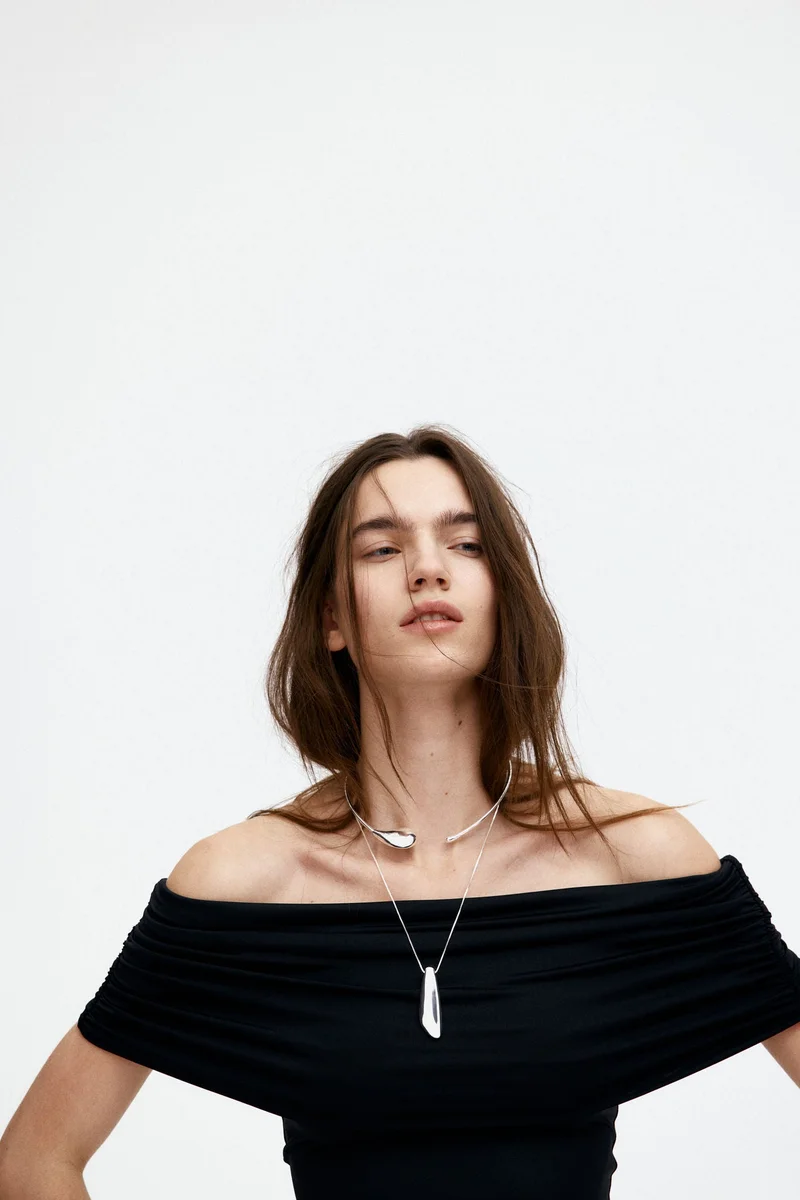 H&M Gathered off-the-shoulder top