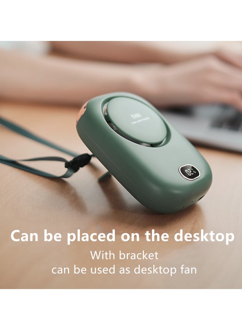 Aquaforest Portable Neck Hanging Fan With Silent Small Fan 2000mAh Power Display USB Interface Rechargeable, 3-speed Adjustment, Wide-angle Air Outlet, Can Be Hung On The Neck, Placed On The Desktop, And Hung On The Waist, Suitable For Family Travel, Commuting, Makeup, And Office Use - Image 2