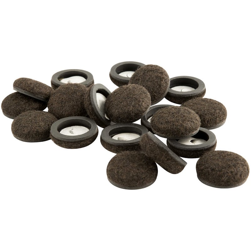 Super Sliders 1 Inch Round Felt Self-Stick Furniture Sliders for Hardwood Floors and Surfaces  Formed Secure Grip for More Protection and Longer Wear (20 Pack  Brown) - Image 1