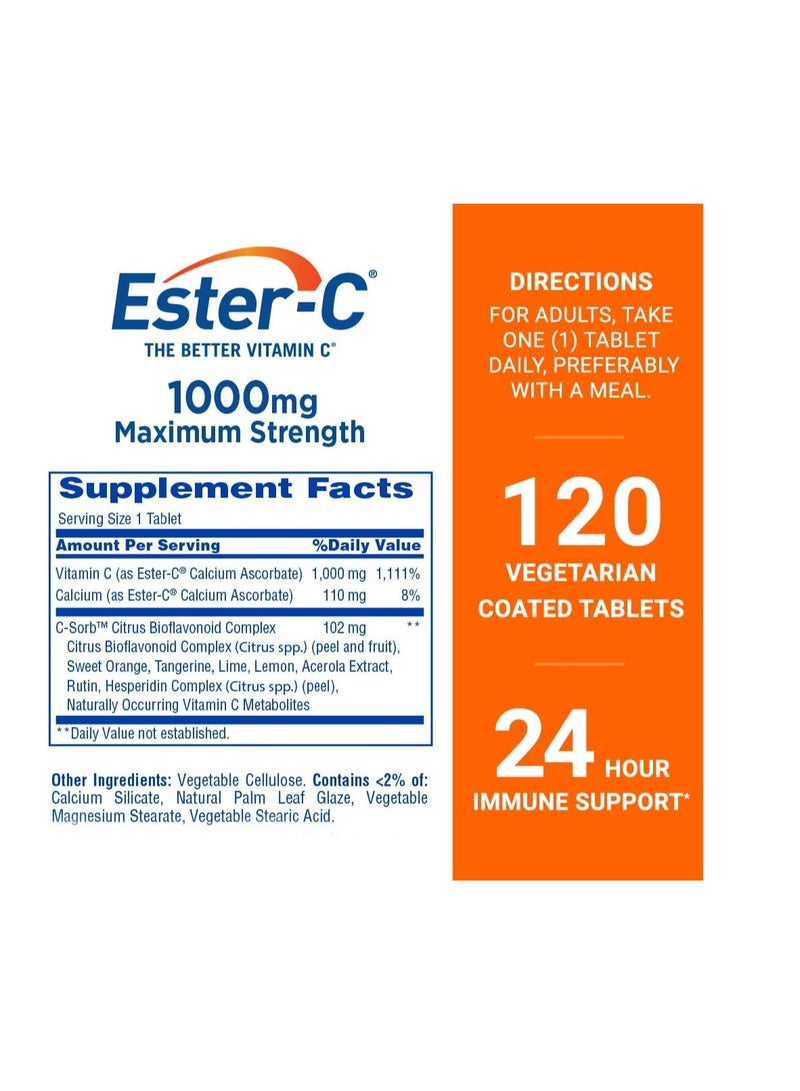Ester - C 24 hours Immune Support 1000mg 120 caps - Image 2
