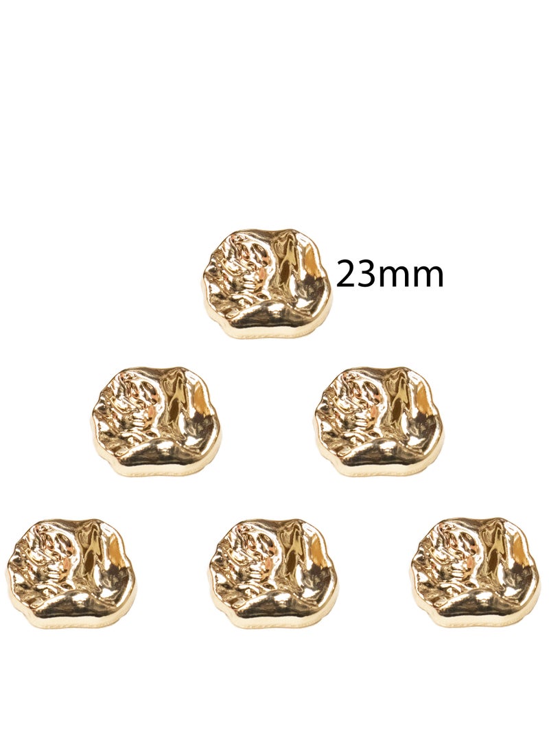 18Pcs Gold Metal Buttons Set – Shiny Textured Designer Buttons for Coats, Jackets, Crafts, DIY, and Sewing (6pcs 23mm & 12pcs 15mm) - Image 4