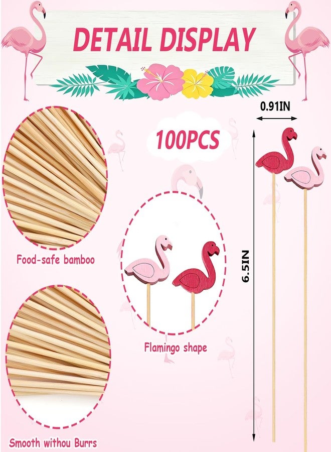 OSSIJAY 100 Pcs 6 Inch Flamingo Bamboo Swizzle Sticks, Tropical Cocktail Stirrers, Cake Pop & Lollipop Sticks for Summer Beach Party, Tiki Bar, Wedding & Baby Shower - Image 3