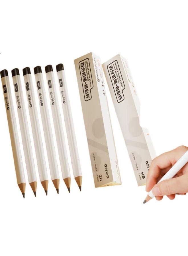Time Science Time To Learn Hb Thick White Rod Pencil Single Box Set For Primary School Students In Grades 1-3, Student Graphite Children'S Kindergarten Learning Stationery - Image 1