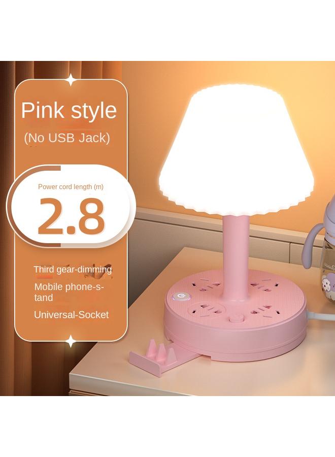 Bluejw [Three Jacks 0.8 M With USB] Eye Protection Multifunctional Desk Lamp Socket Learning Bedside Night Lamp Plug Bedside Lamp - Image 1