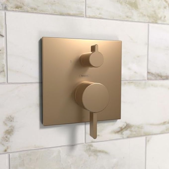 Hansgrohe Ecostat Modern Pressure Balance Shower Valve Trim With Diverter In Brushed Bronze, 15862141 - Image 5