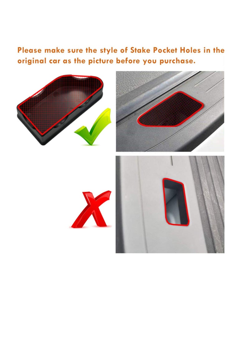 Truck Stake Pocket Covers Caps Rail Hole Plugs for 2014-2018 GMC Sierra 1500 and Chevrolet Silverado 1500/2500/2500HD/3500(Set of 2)  - Image 5