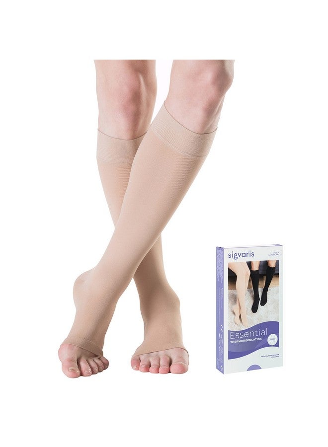 sigvaris جوارب ضغط طبية SIGVARIS - قطن - الفئة 2 - بطول تحت الركبة - للرجال والنساء (L - عادي) - Image 1