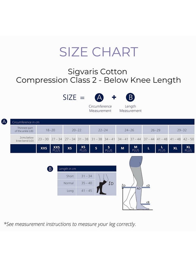 sigvaris جوارب ضغط طبية SIGVARIS - قطن - الفئة 2 - بطول تحت الركبة - للرجال والنساء (L - عادي) - Image 5