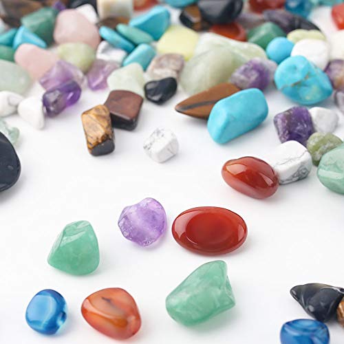 JOHOUSE Quartz Crystals, Crushed Chips Tumbled Polished Stone Beads Irregular Shaped Succulent Rocks for Plants Indoor Betta Fish Tank Gravel Vase Filler Crafts About 1lb(450g),10 Different Kinds - Image 4