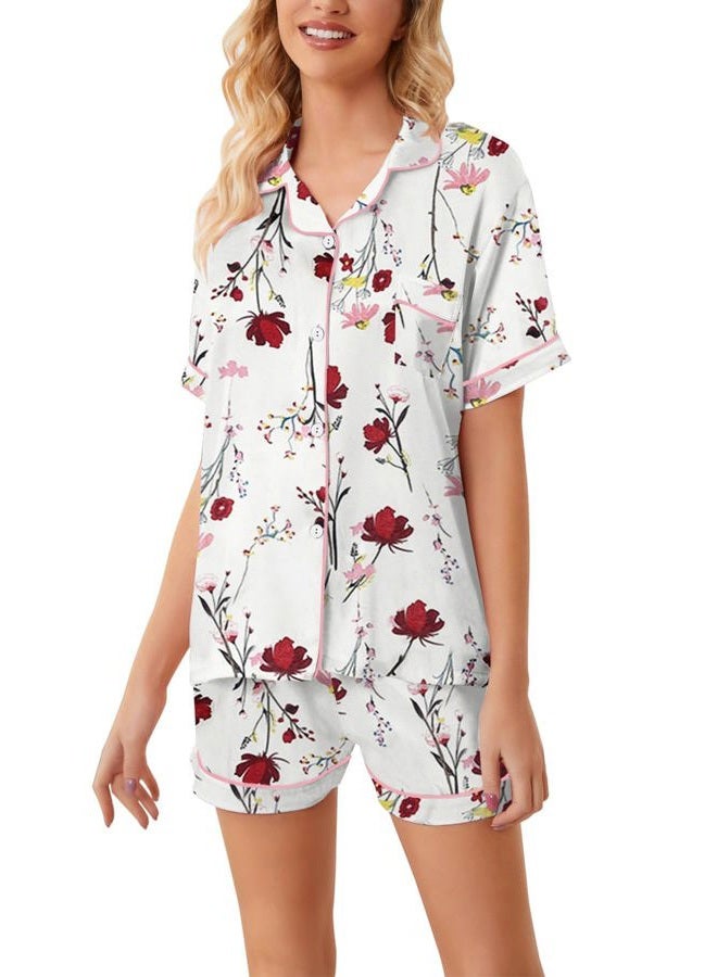 Schbbbta Pajama Set for Girl Button-Down Silk Pajama Satin Sleepwear Loungewear Clothes Set, 11-12 Years = Tag 160 - Image 4